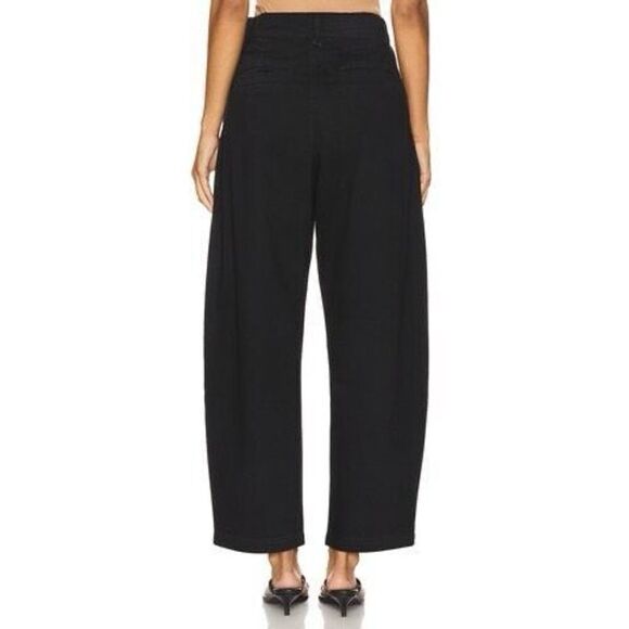 Agolde Women's Black Balloon Pleated High Rise Danika Chino Pants Size 30 NWOT - Picture 3 of 11